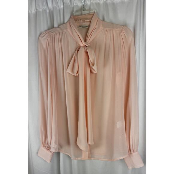 eva mendes Bow Blouse, Peach, Sz: XS, 57-29 - Picture 15 of 16